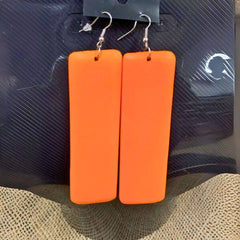 Rectangle Wood Earring