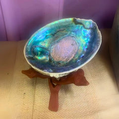 Abalone Shell & Wood Stand Sage Burner
