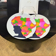 African Afro Wood Earring