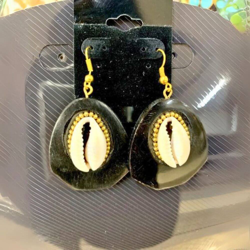 African Wood Earring