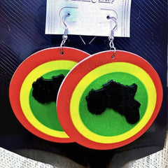 African Wood Earring