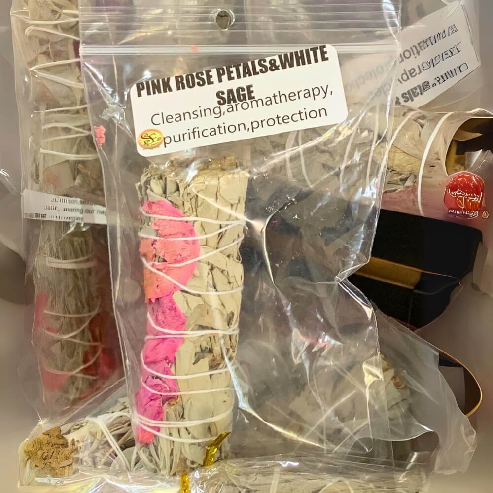 Pink Rose Petals & White Sage