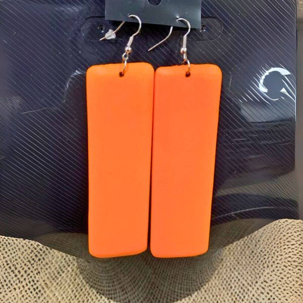 Rectangle Wood Earring